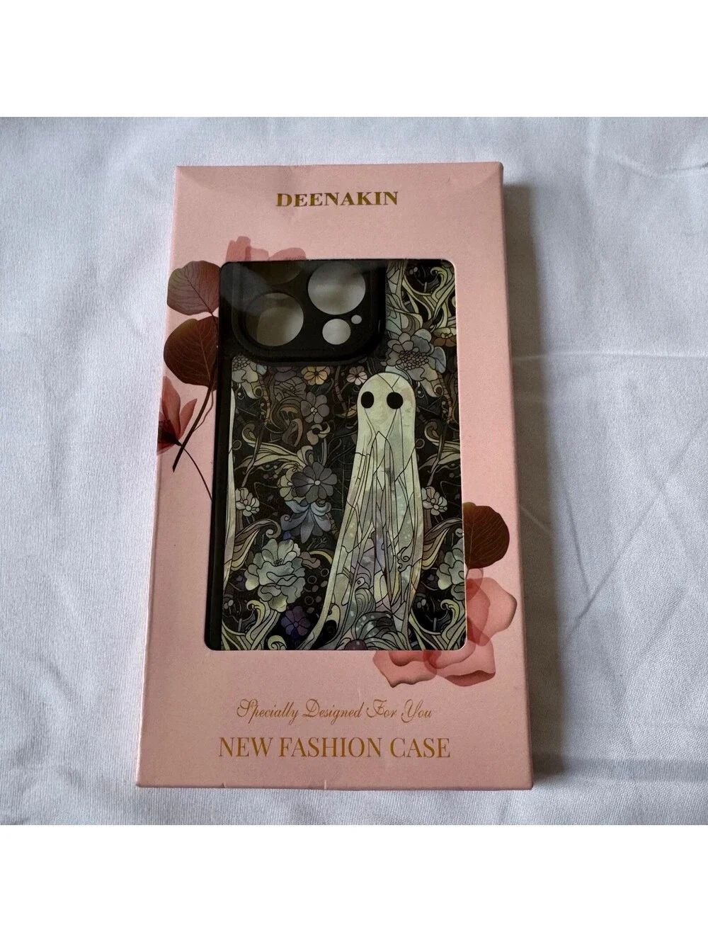 DEENAKIN iPhone 16 Pro Case Black Floral Ghost Halloween MagSafe NWT